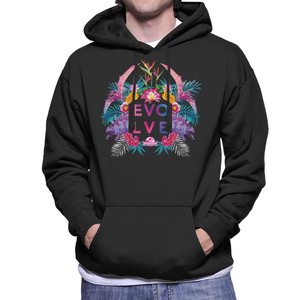 Jurassic Park Evolve Floral Aesthetic Men's Hooded Sweatshirt-ALL + EVERY