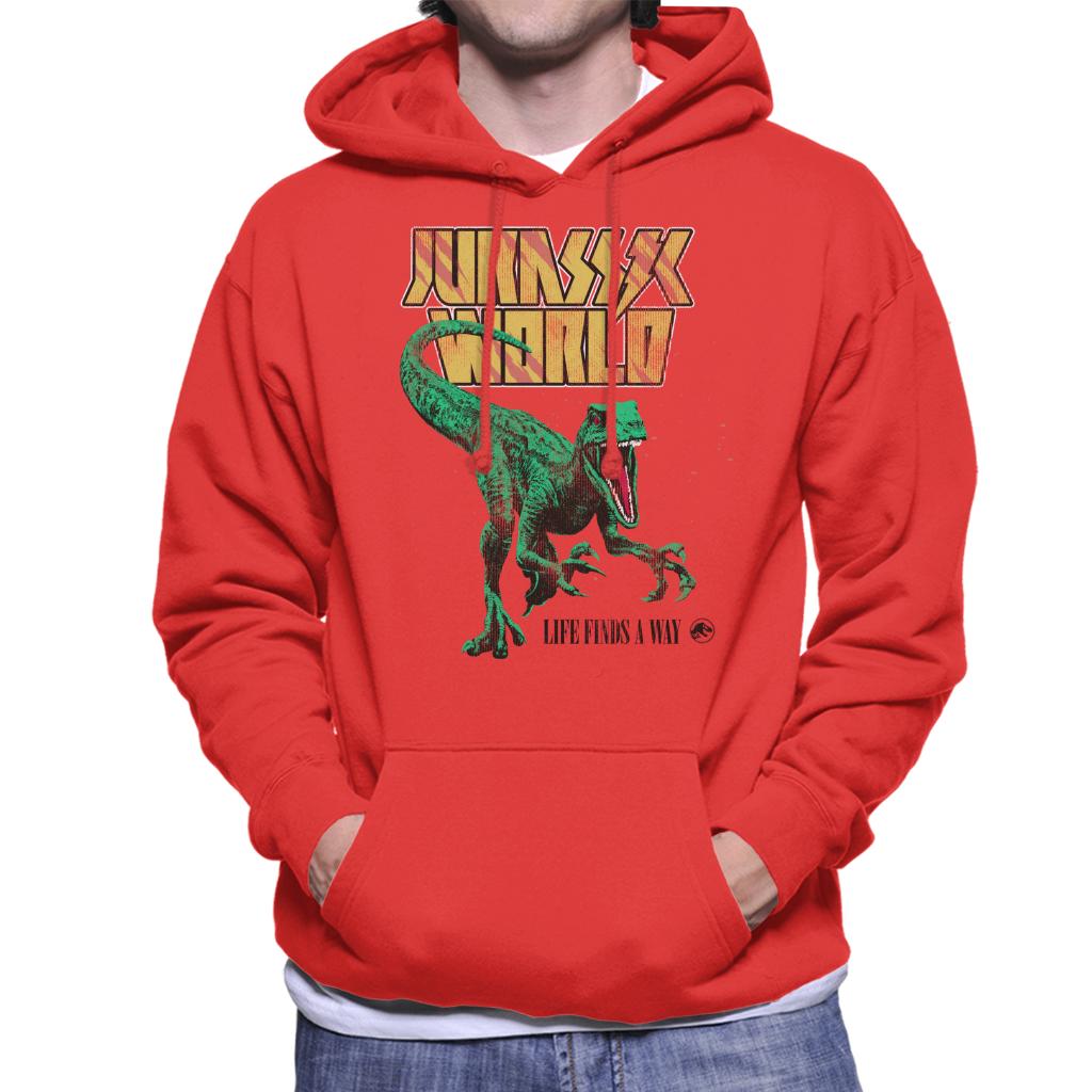 Jurassic World Velociraptor Life Finds A Way Men's Hooded Sweatshirt-ALL + EVERY