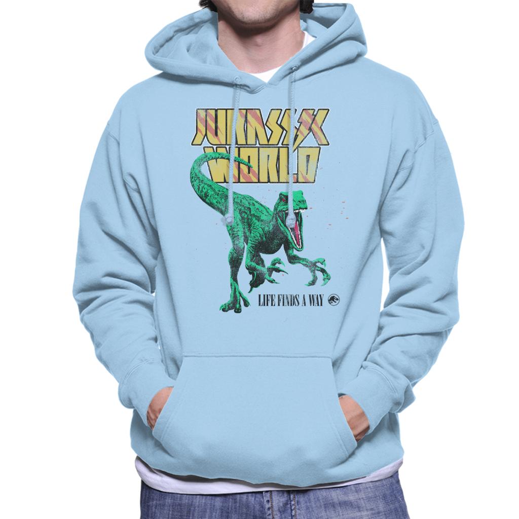 Jurassic World Velociraptor Life Finds A Way Men's Hooded Sweatshirt-ALL + EVERY