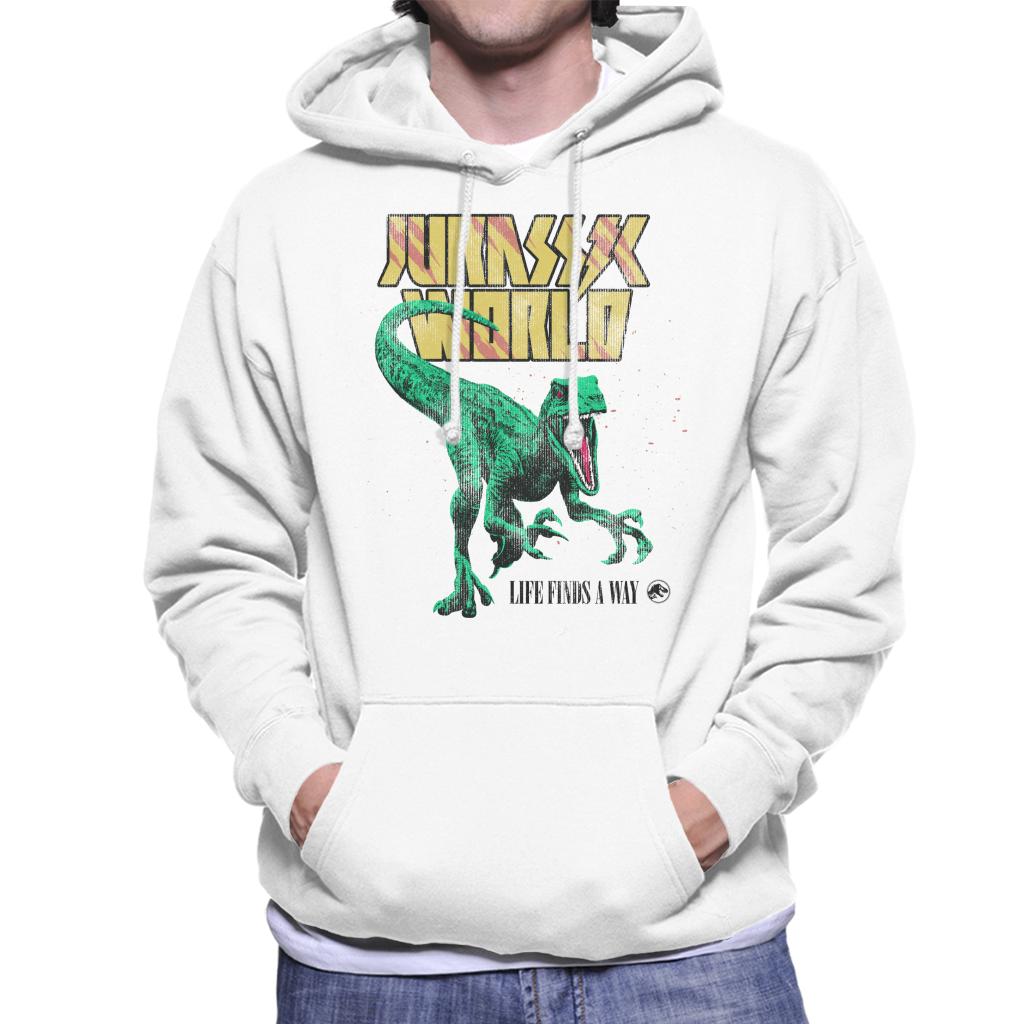 Jurassic World Velociraptor Life Finds A Way Men's Hooded Sweatshirt-ALL + EVERY