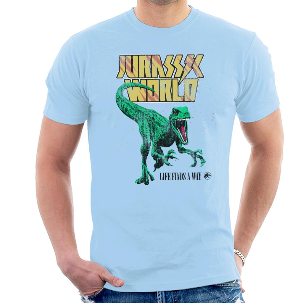 Jurassic World Velociraptor Life Finds A Way Men's T-Shirt-ALL + EVERY