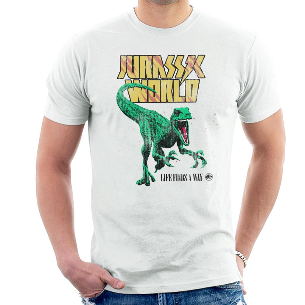 Jurassic World Velociraptor Life Finds A Way Men's T-Shirt-ALL + EVERY