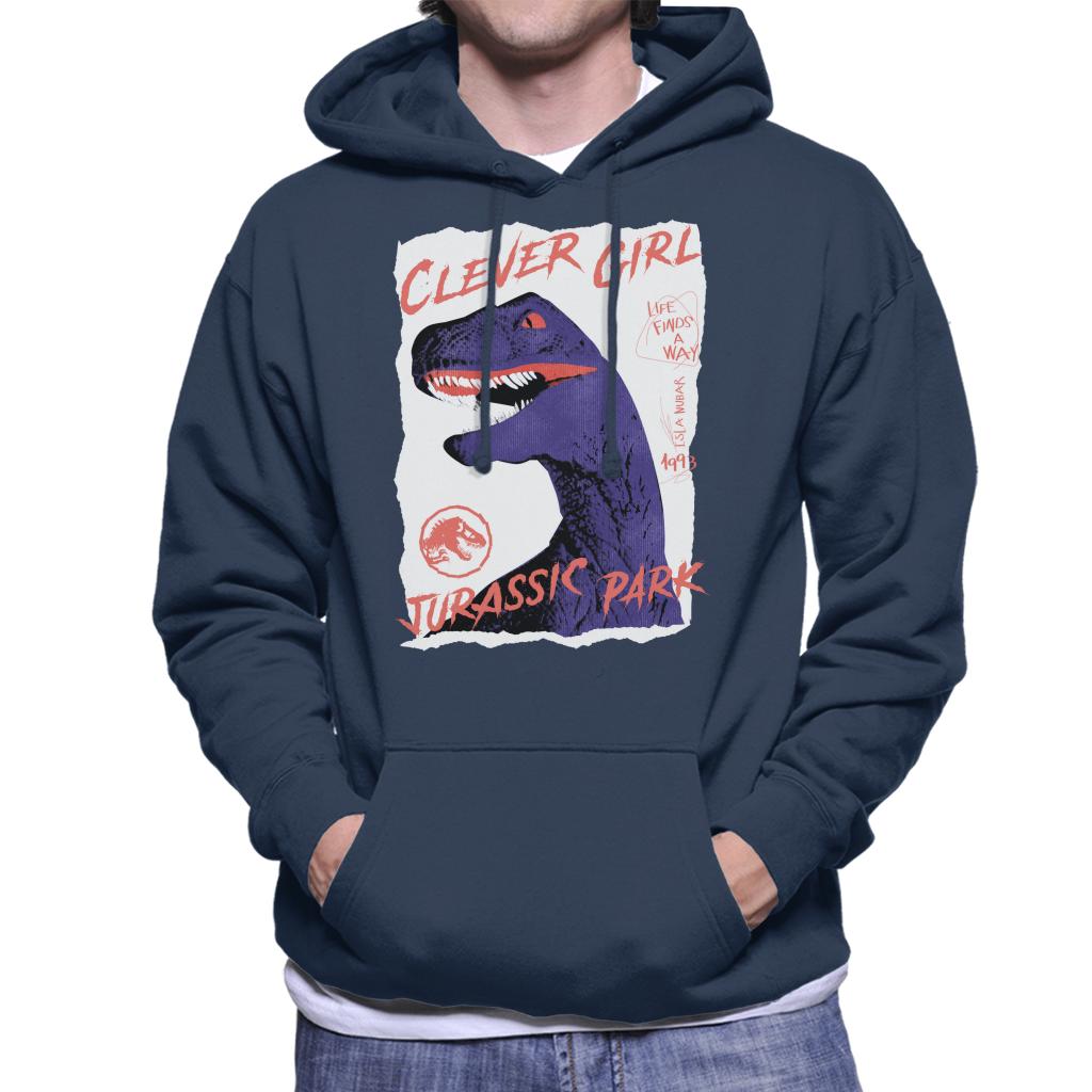 Jurassic Park Velociraptor Clever Girl Isla Nublar Men's Hooded Sweatshirt-ALL + EVERY