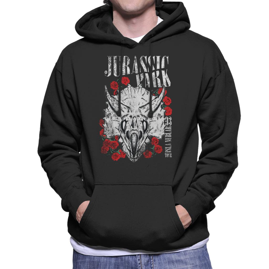 Jurassic Park Triceratops Roses Men's Hooded Sweatshirt-ALL + EVERY