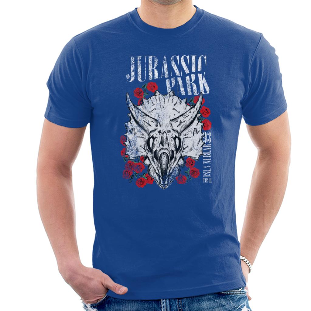 Jurassic Park Triceratops Roses Men's T-Shirt-ALL + EVERY