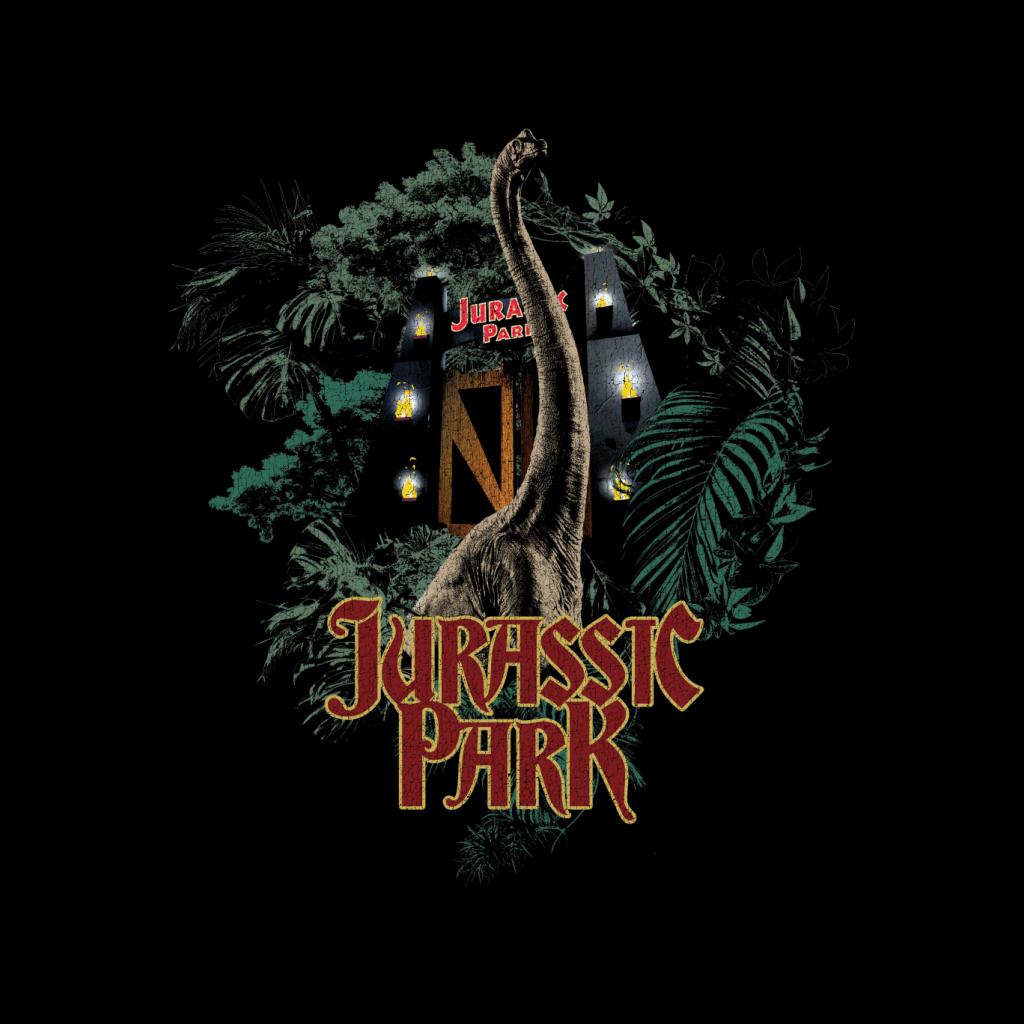 Jurassic Park Entrance Brachiosaurus Men's T-Shirt-ALL + EVERY