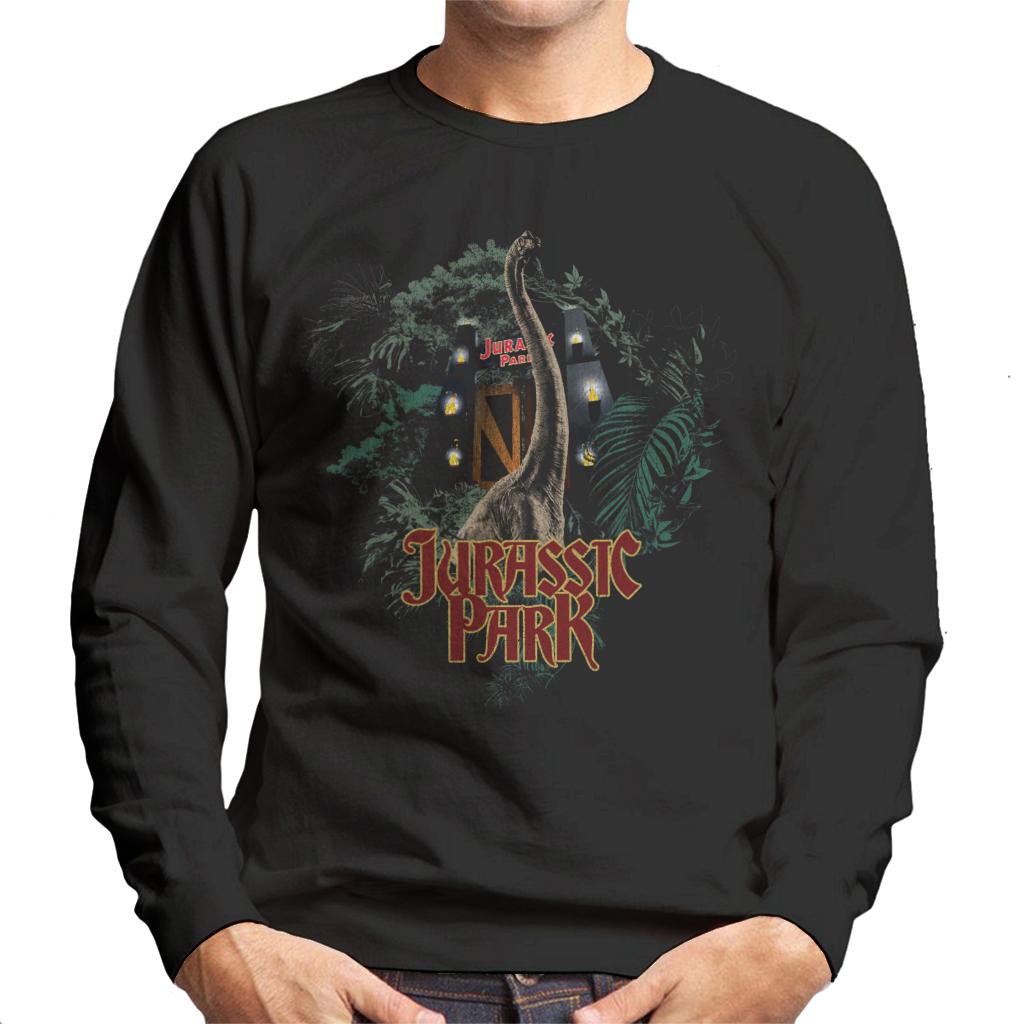 Jurassic Park Entrance Brachiosaurus Men's Sweatshirt-ALL + EVERY