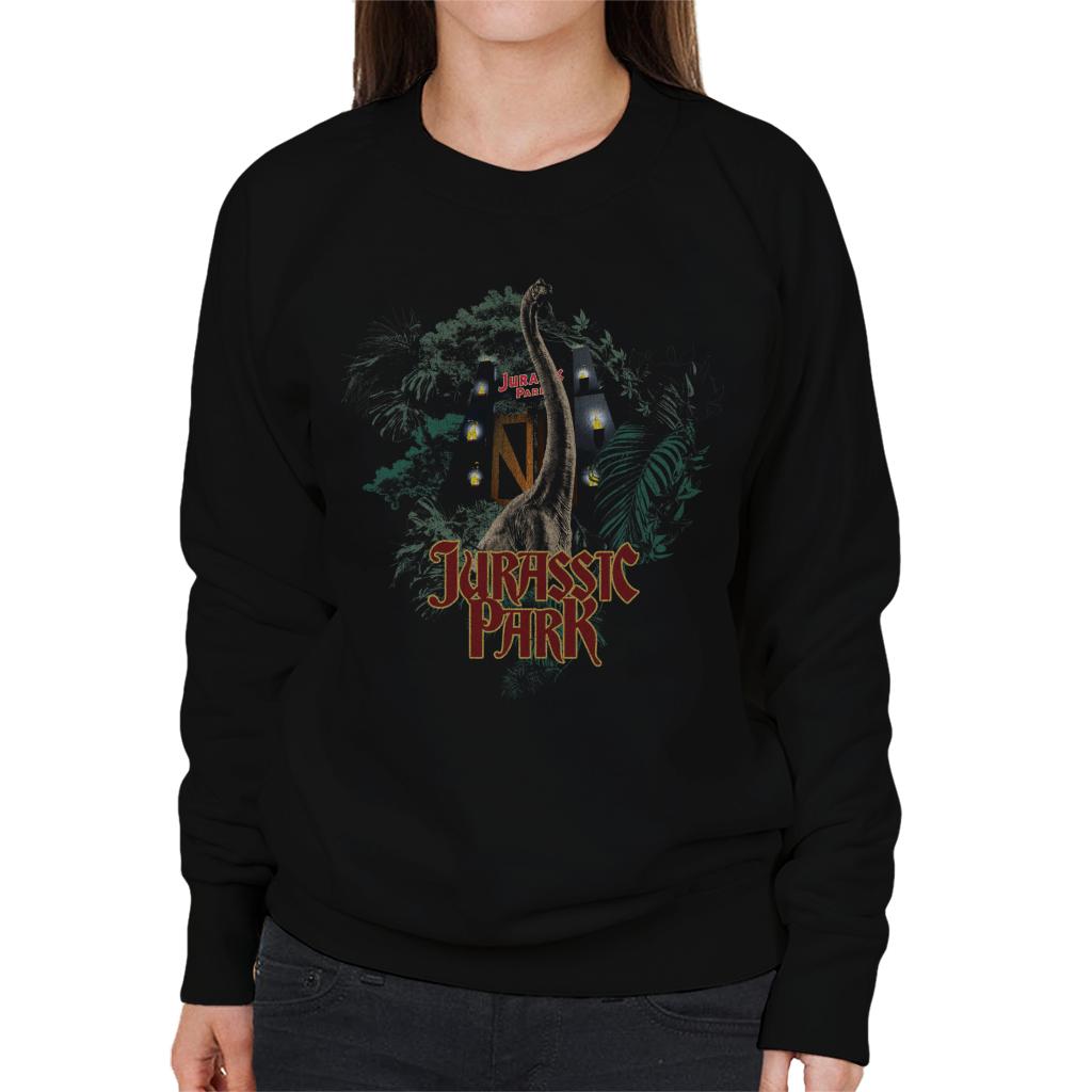 Jurassic Park Entrance Brachiosaurus Women's Sweatshirt-ALL + EVERY