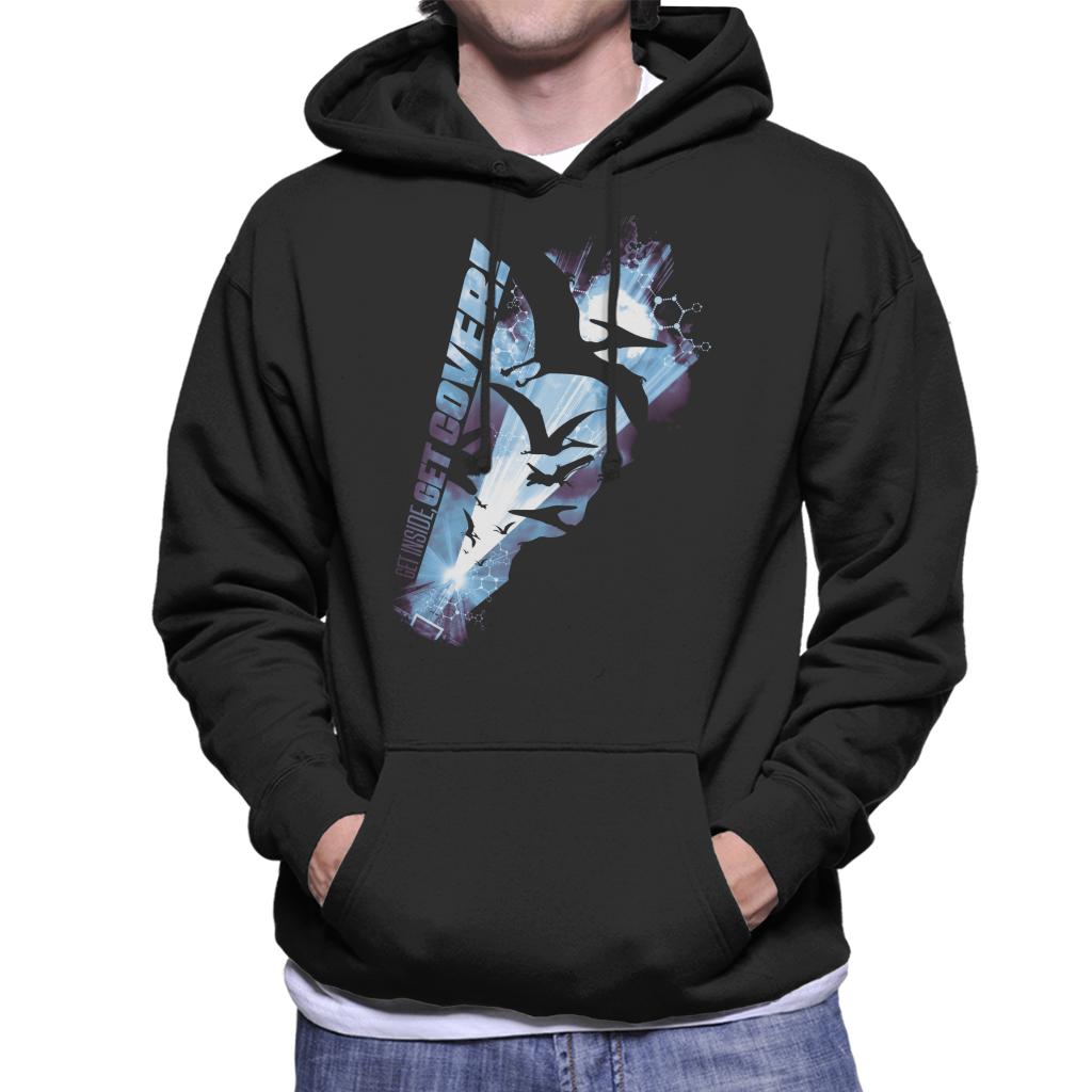 Jurassic Park Pteranodon Get Inside Get Cover Men's Hooded Sweatshirt-ALL + EVERY