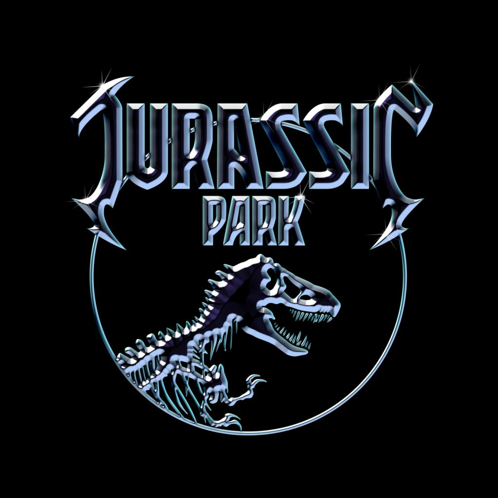 Jurassic Park Chrome Logo Men's T-Shirt-ALL + EVERY