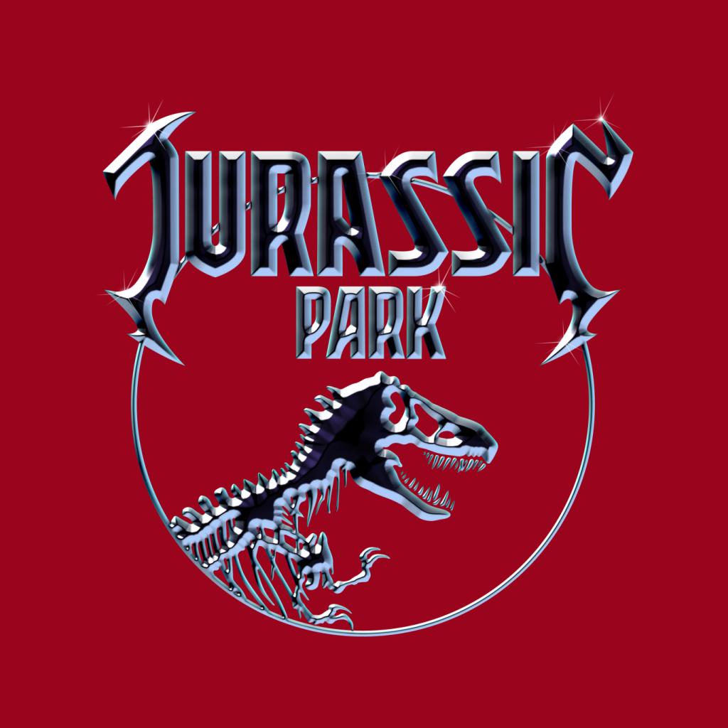 Jurassic Park Chrome Logo Men's T-Shirt-ALL + EVERY