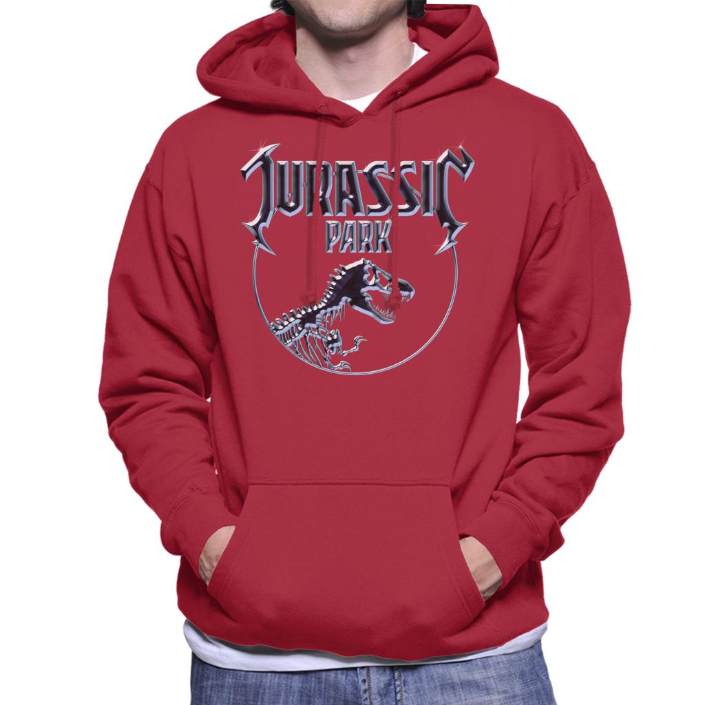 Jurassic Park Chrome Logo Men's Hooded Sweatshirt-ALL + EVERY