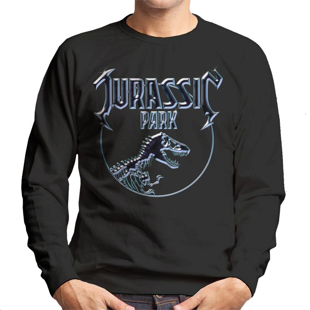 Jurassic Park Chrome Logo Men's Sweatshirt-ALL + EVERY