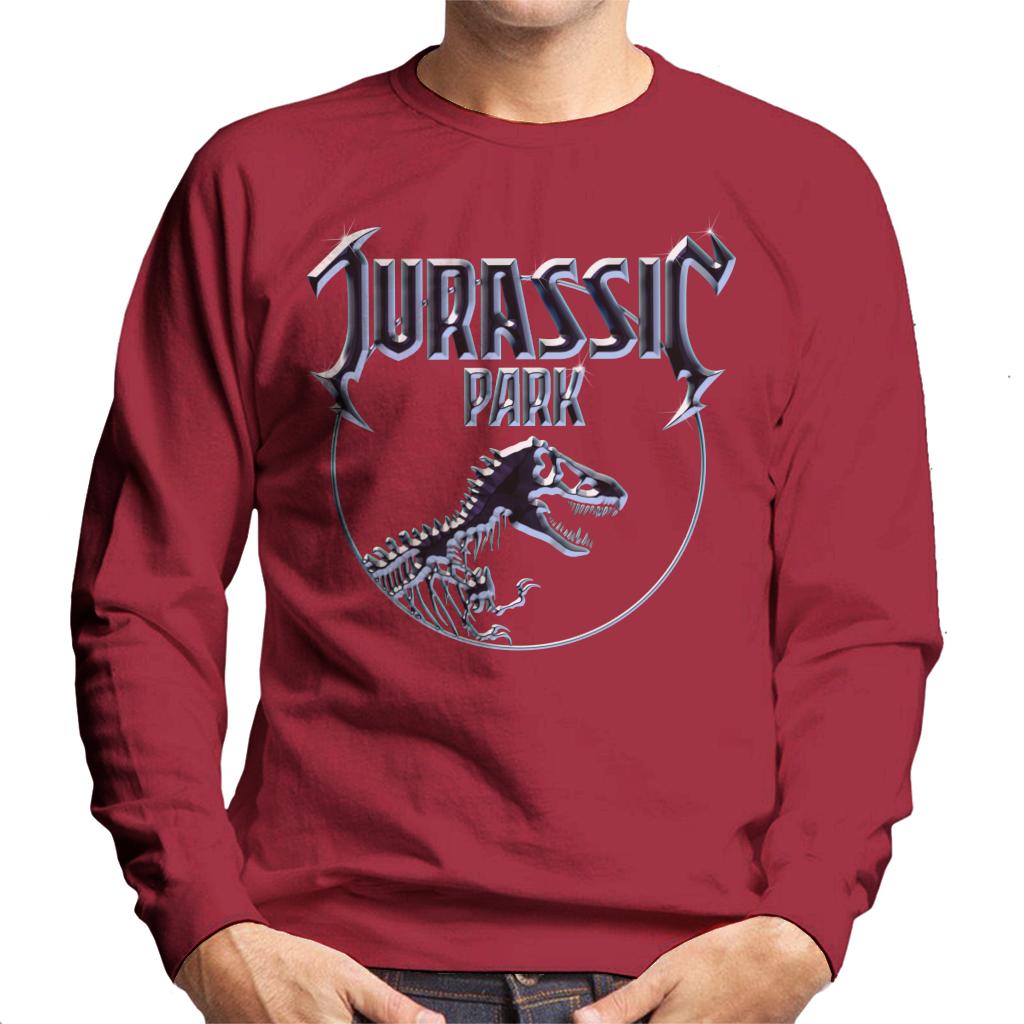 Jurassic Park Chrome Logo Men's Sweatshirt-ALL + EVERY