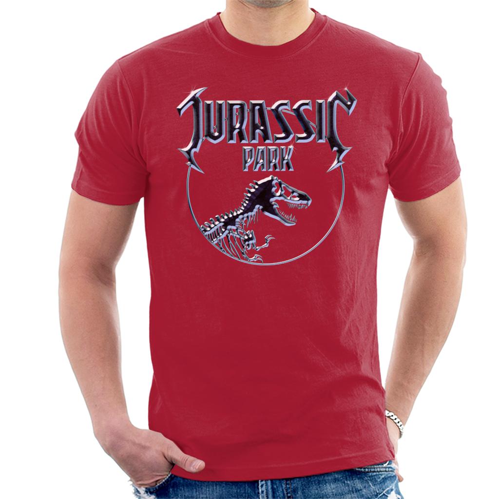 Jurassic Park Chrome Logo Men's T-Shirt-ALL + EVERY