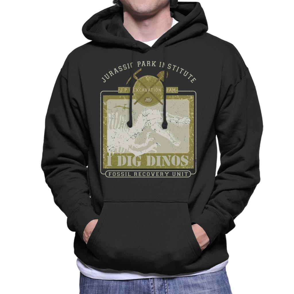 Jurassic Park Institute I Dig Dinos Fossil Recovery Unit Men's Hooded Sweatshirt-ALL + EVERY