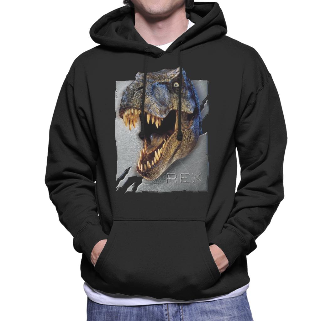 Jurassic Park Rex Character Head Men's Hooded Sweatshirt-ALL + EVERY