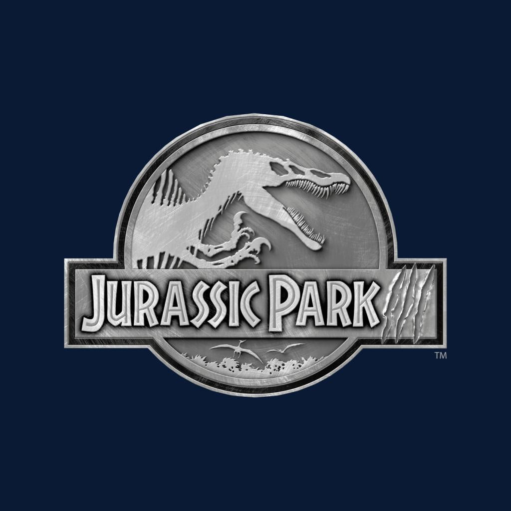 Jurassic Park III Spinosaurus Classic Silver Logo Men's Hooded Sweatshirt-ALL + EVERY