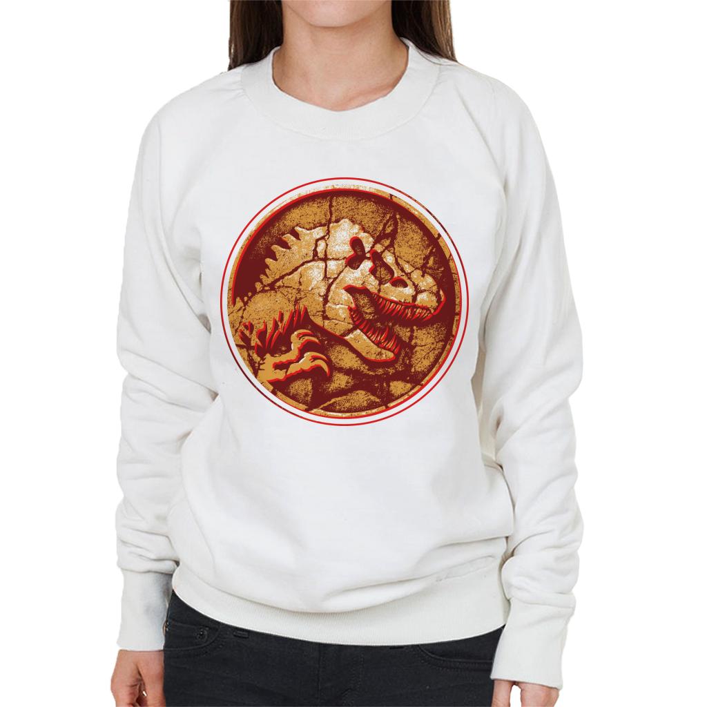 Jurassic Park Fossilised T Rex Icon Women's Sweatshirt-ALL + EVERY