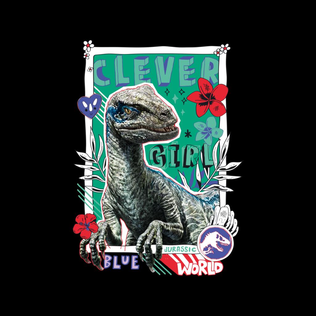 Jurassic Park Clever Girl Blue Floral Border Men's Hooded Sweatshirt-ALL + EVERY