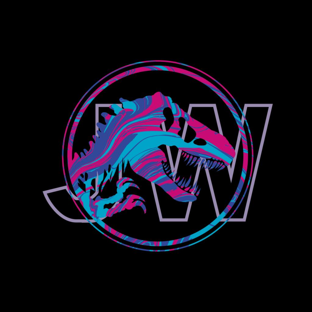 Jurassic Park JW T Rex Blue And Pink Gradient Men's Hooded Sweatshirt-ALL + EVERY