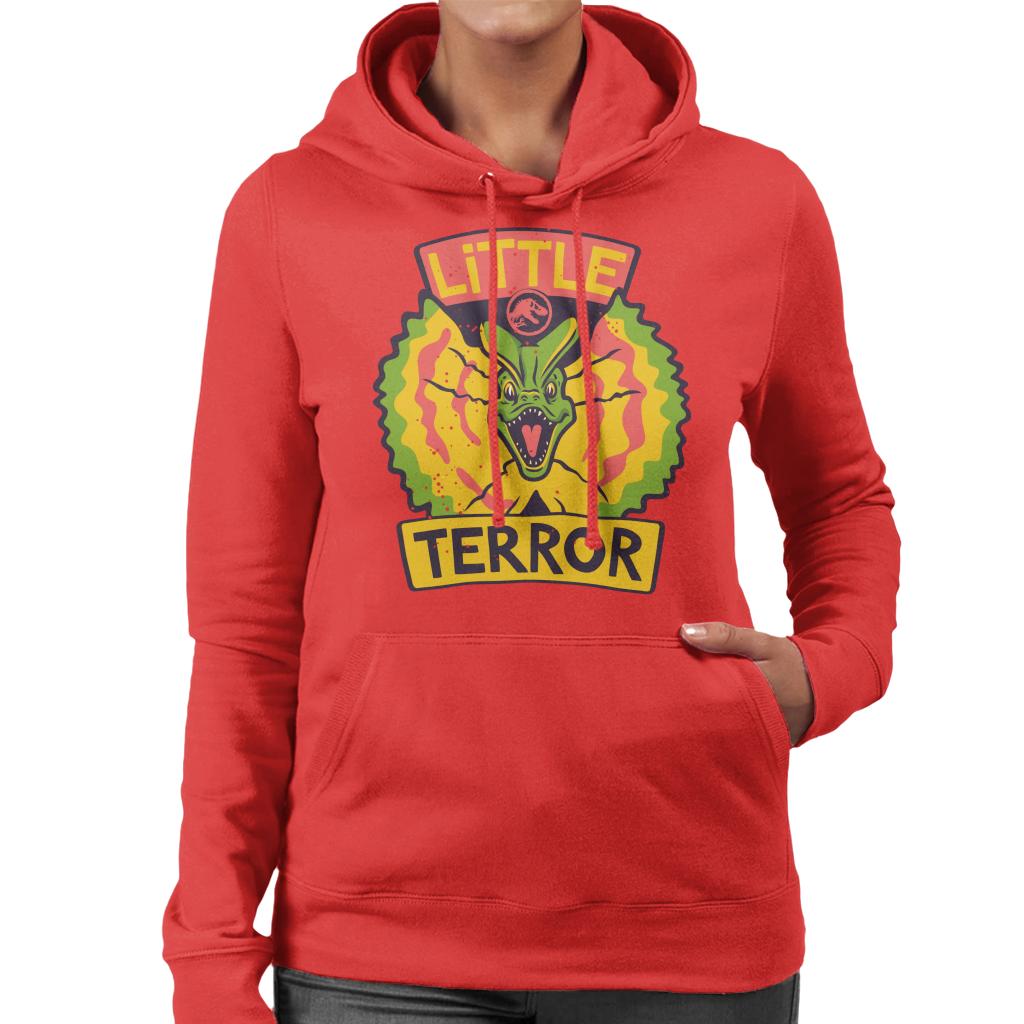 Jurassic Park Dilophosaurus Little Terror Women's Hooded Sweatshirt-ALL + EVERY