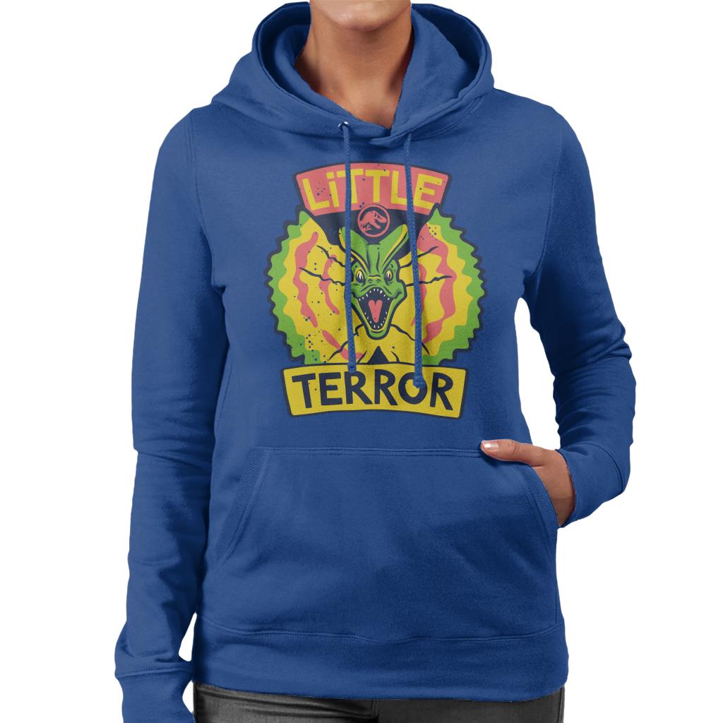 Jurassic Park Dilophosaurus Little Terror Women's Hooded Sweatshirt-ALL + EVERY