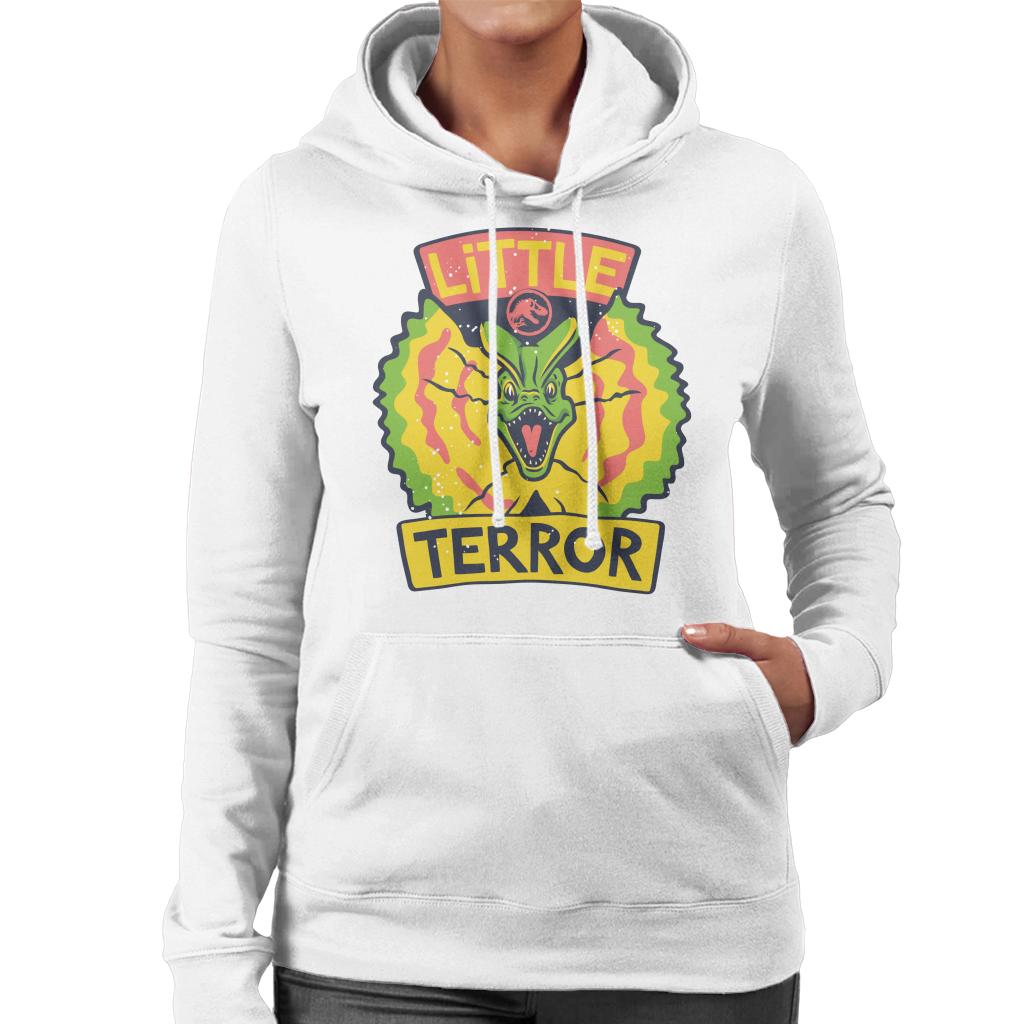 Jurassic Park Dilophosaurus Little Terror Women's Hooded Sweatshirt-ALL + EVERY