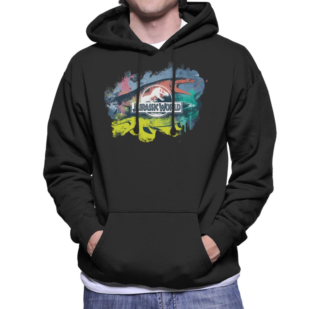 Jurassic Park Mosasaurus Brush Stroke Montage Men's Hooded Sweatshirt-ALL + EVERY