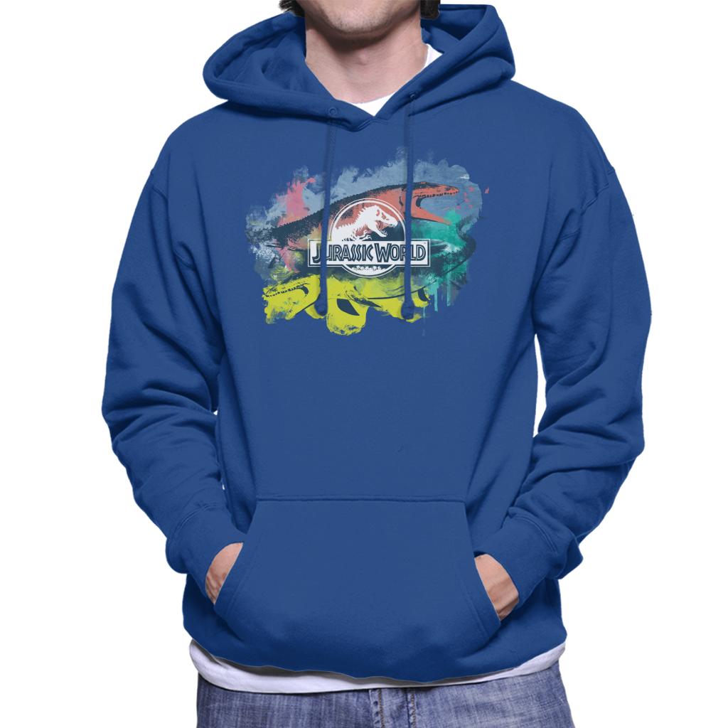 Jurassic Park Mosasaurus Brush Stroke Montage Men's Hooded Sweatshirt-ALL + EVERY