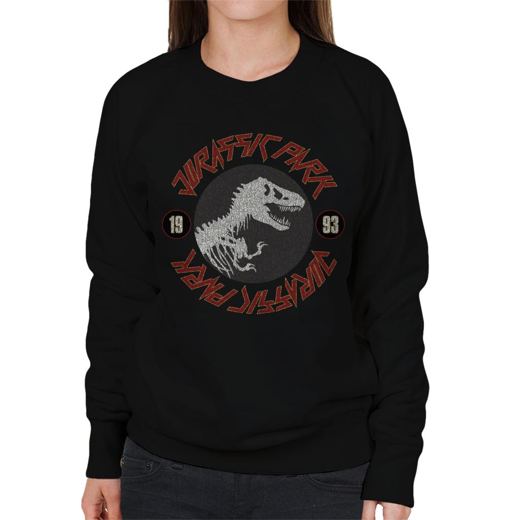 Jurassic Park Classic Logo Rock Inspired Text Women's Sweatshirt-ALL + EVERY