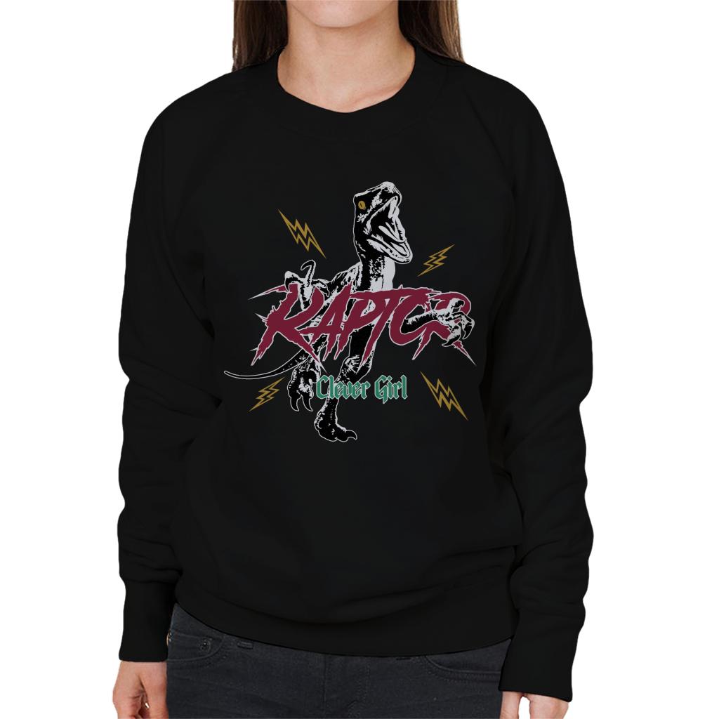 Jurassic Park Clever Girl Raptors Lightning Bolt Women's Sweatshirt-ALL + EVERY