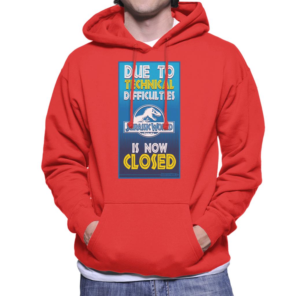 Jurassic Park Due To Technical Difficulties Jurassic World Is Now Closed Men's Hooded Sweatshirt-ALL + EVERY