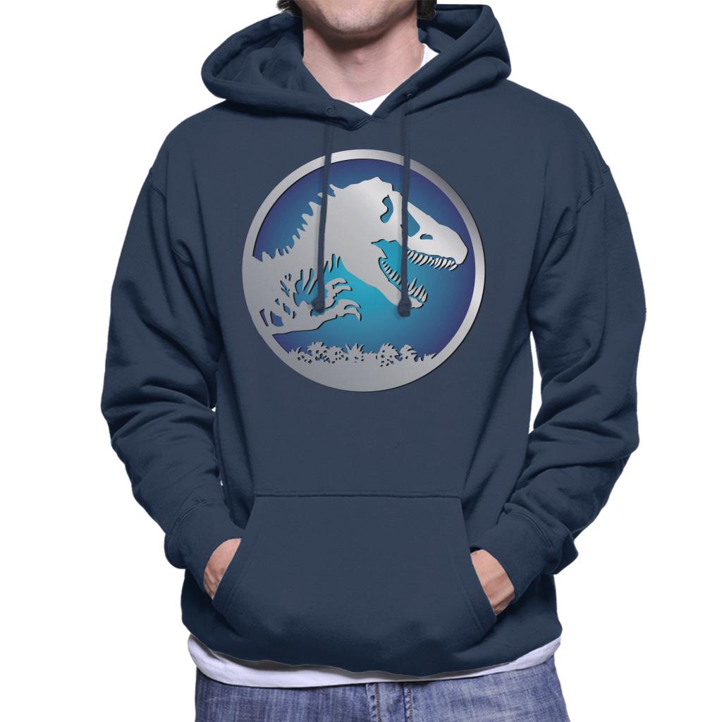 Jurassic Park Blue Logo Men's Hooded Sweatshirt-ALL + EVERY