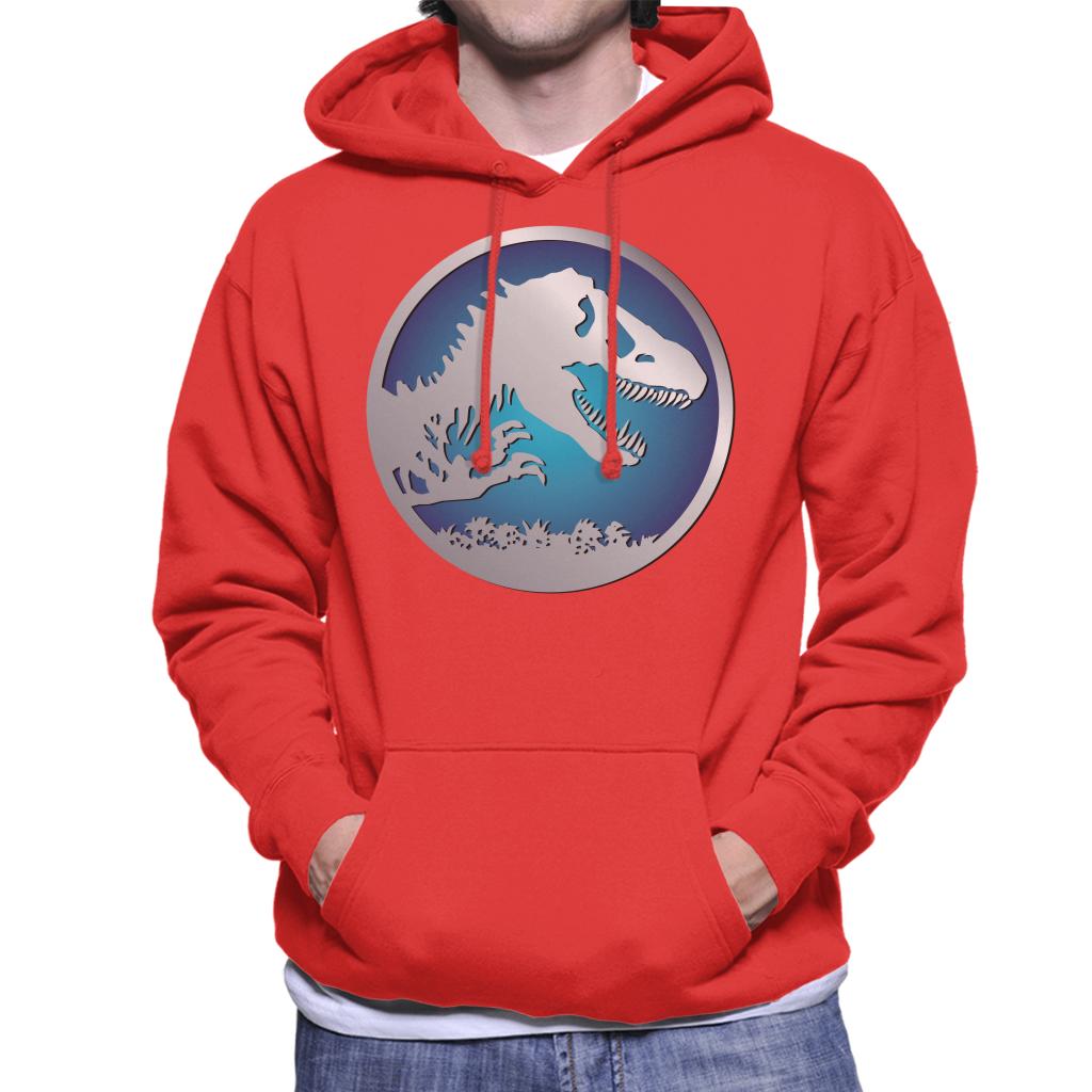 Jurassic Park Blue Logo Men's Hooded Sweatshirt-ALL + EVERY