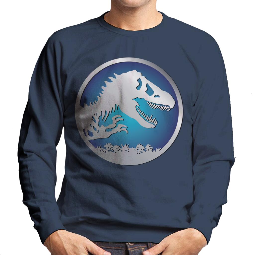 Jurassic Park Blue Logo Men's Sweatshirt-ALL + EVERY