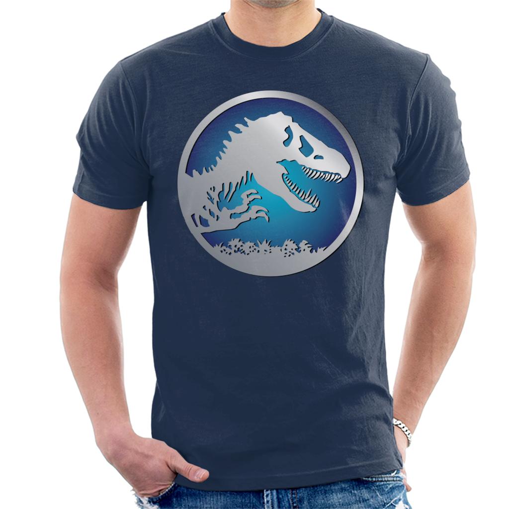 Jurassic Park Blue Logo Men's T-Shirt-ALL + EVERY
