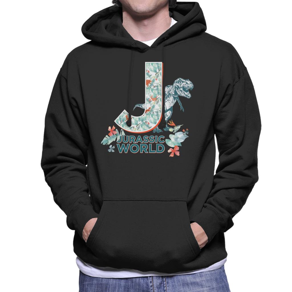 Jurassic Park Floral J Men's Hooded Sweatshirt-ALL + EVERY