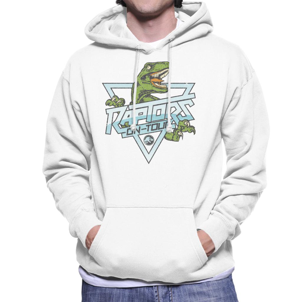 Jurassic Park Raptors On Tour Rock Text Men's Hooded Sweatshirt-ALL + EVERY