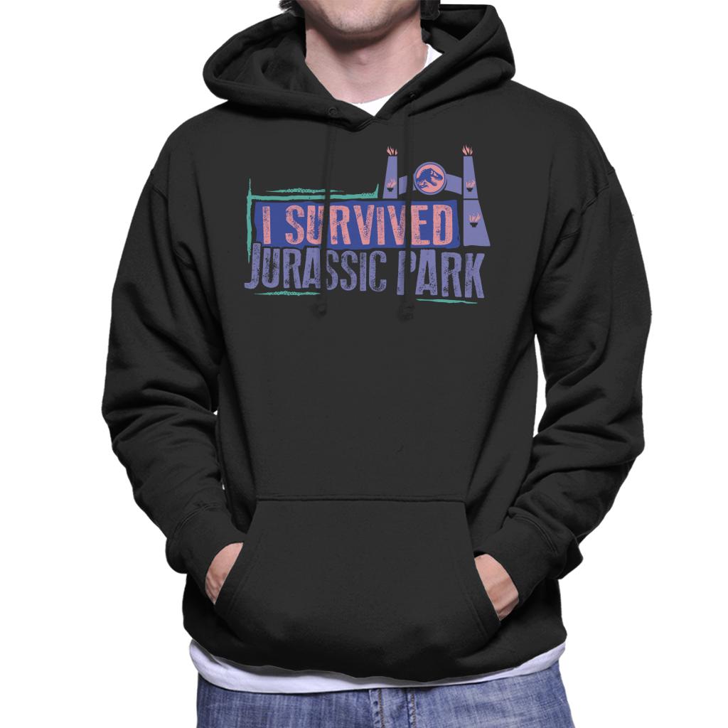 Jurassic Park Gate I Survived Jurassic Park Men's Hooded Sweatshirt-ALL + EVERY