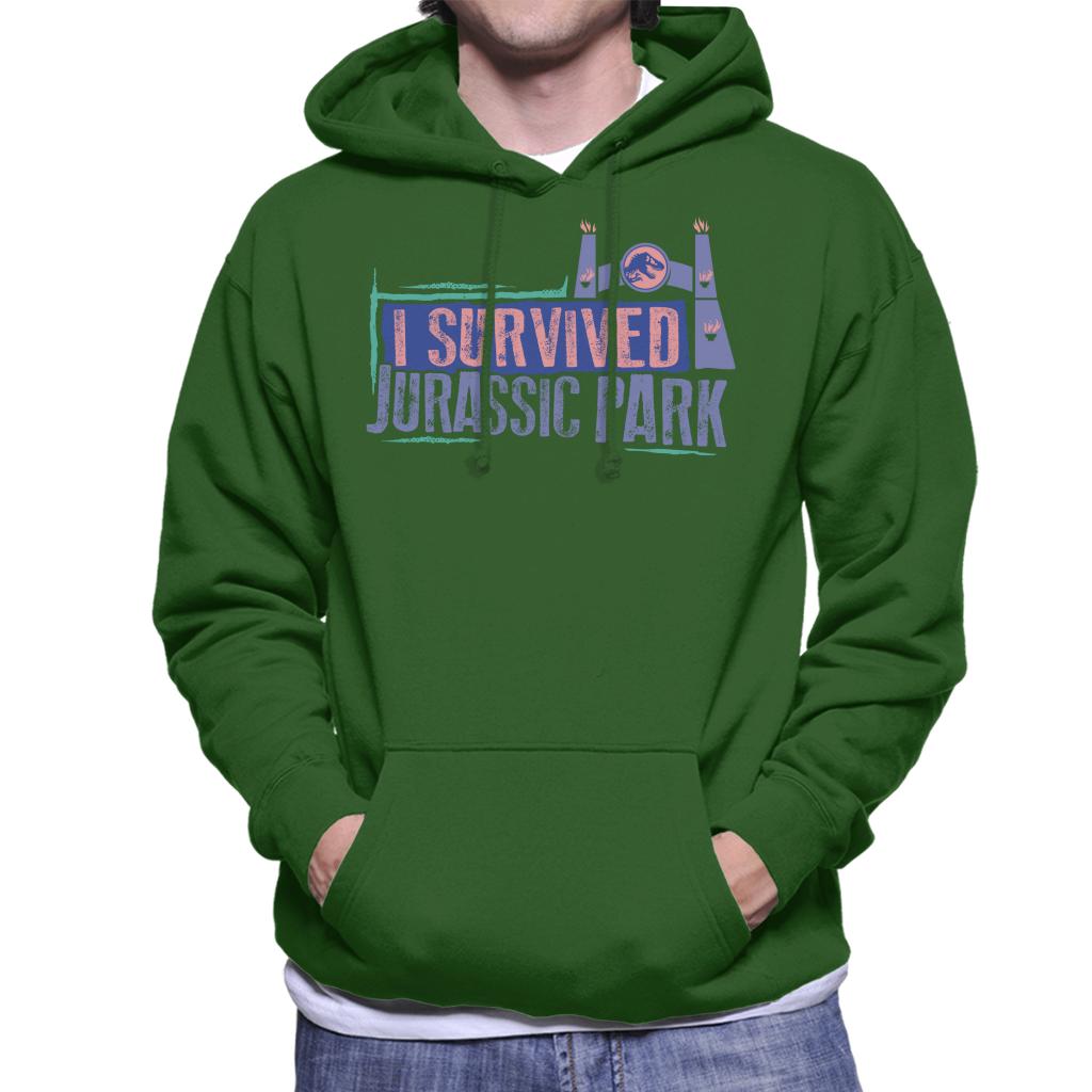 Jurassic Park Gate I Survived Jurassic Park Men's Hooded Sweatshirt-ALL + EVERY