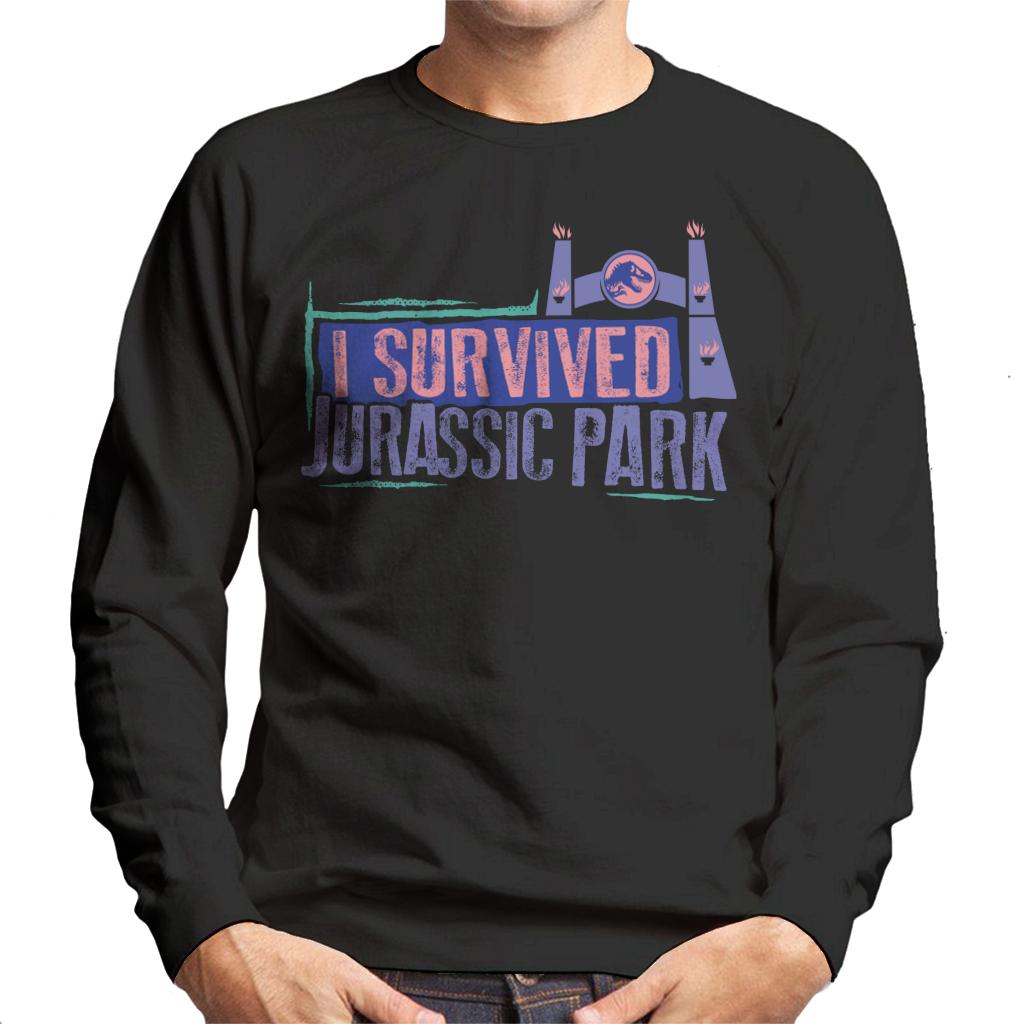 Jurassic Park Gate I Survived Jurassic Park Men's Sweatshirt-ALL + EVERY