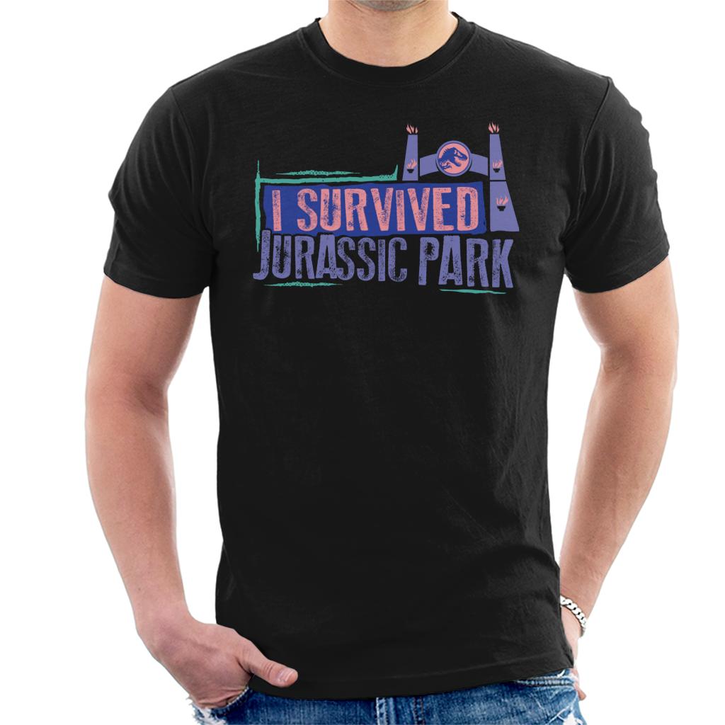 Jurassic Park Gate I Survived Jurassic Park Men's T-Shirt-ALL + EVERY