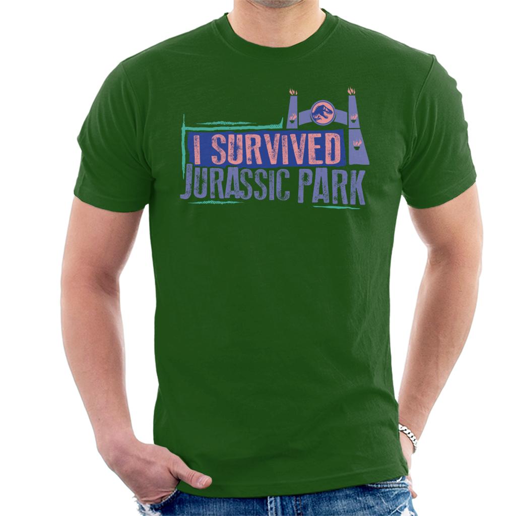 Jurassic Park Gate I Survived Jurassic Park Men's T-Shirt-ALL + EVERY