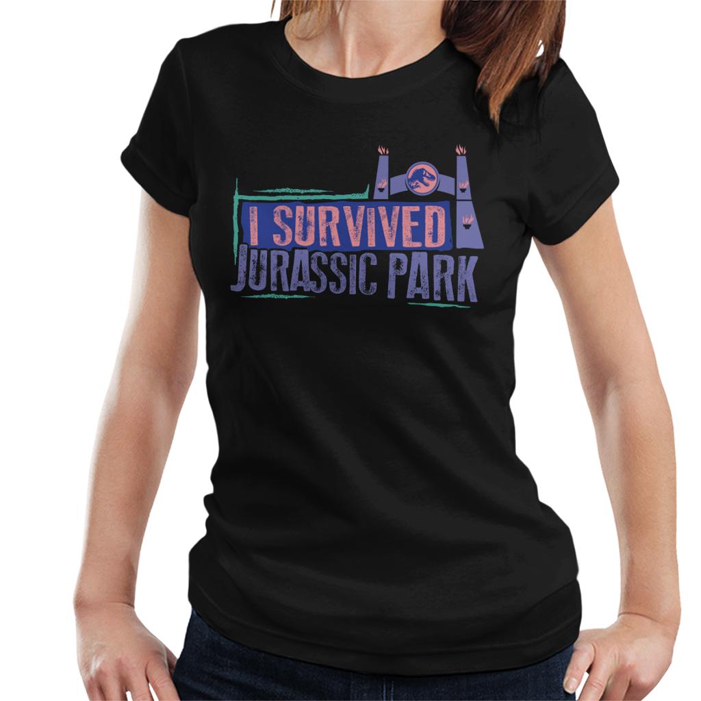 Jurassic Park Gate I Survived Jurassic Park Women's T-Shirt-ALL + EVERY