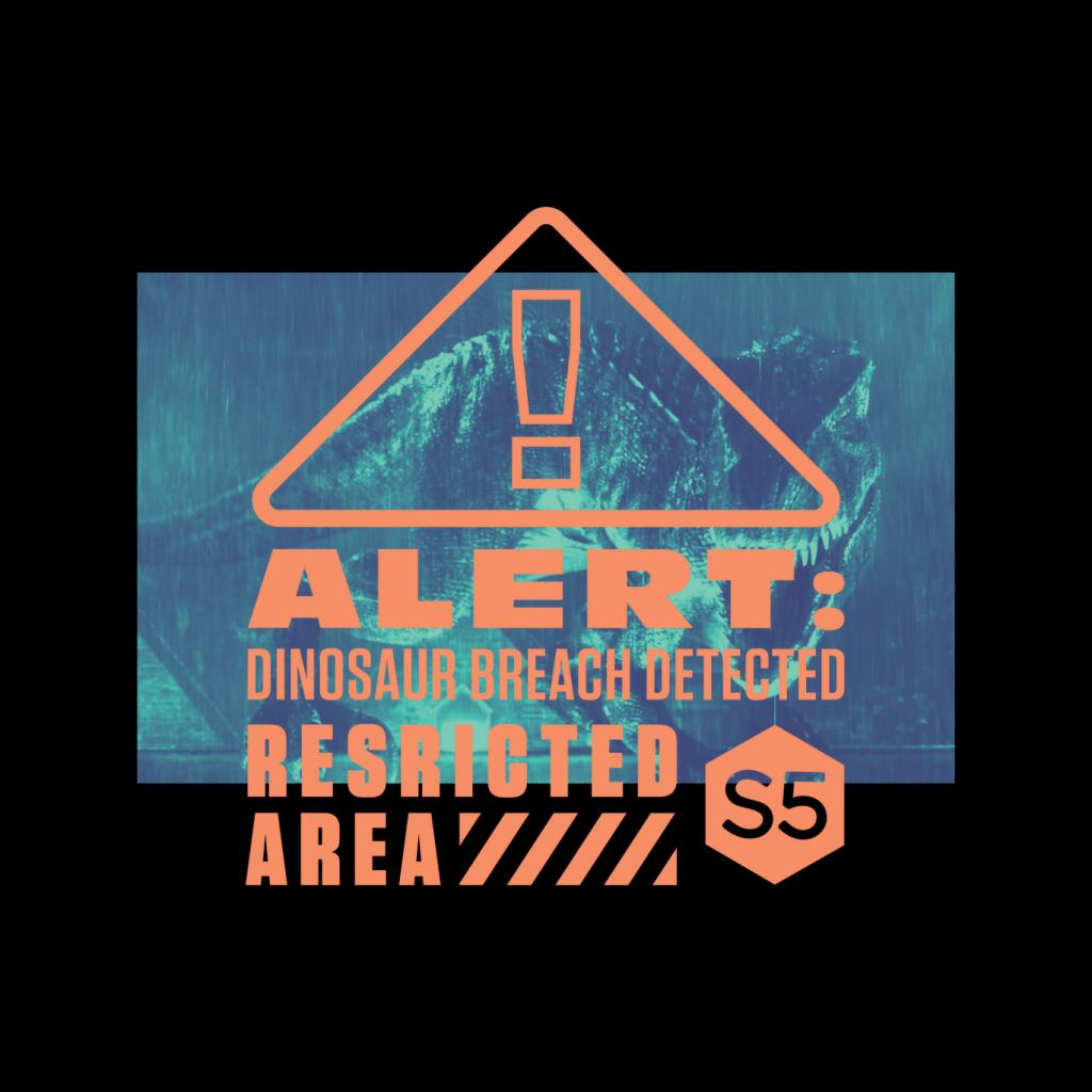 Jurassic Park T Rex Alert Dinosaur Breach Detected Men's T-Shirt-ALL + EVERY