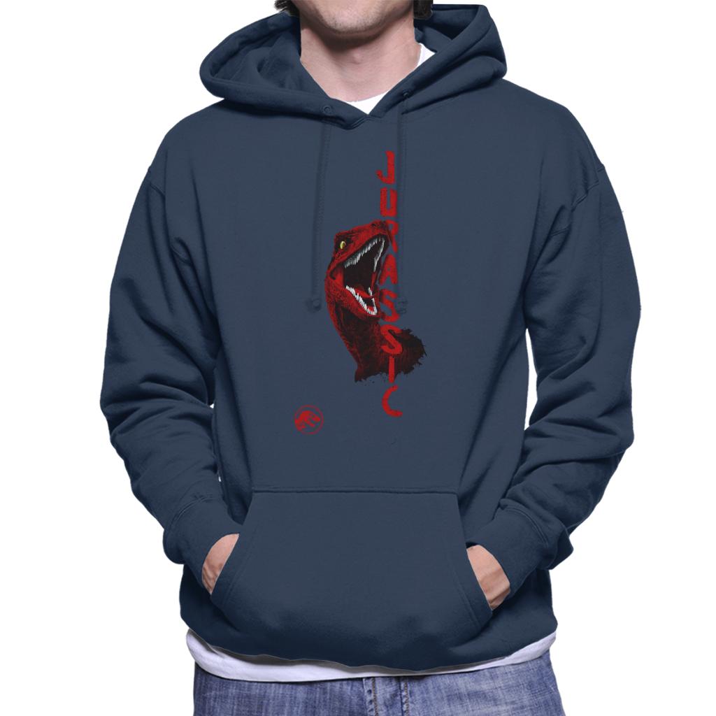 Jurassic Park Velociraptor Red Men's Hooded Sweatshirt-ALL + EVERY