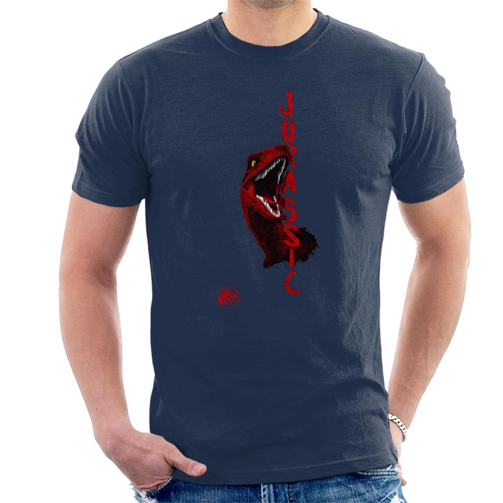 Jurassic Park Velociraptor Red Men's T-Shirt-ALL + EVERY