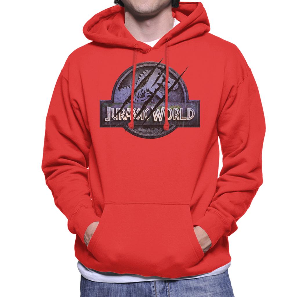 Jurassic Park Jurassic World Logo Claw Marks Men's Hooded Sweatshirt-ALL + EVERY