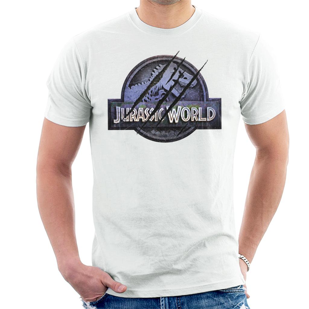 Jurassic Park Jurassic World Logo Claw Marks Men's T-Shirt-ALL + EVERY